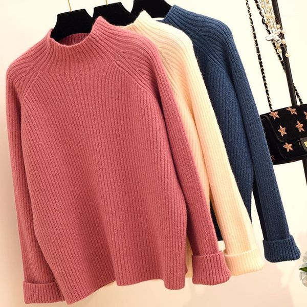 2021 autumn and winter thick half turtleneck loose lazy sweater women solid knitted pullover modis 1, White;black
2021 autumn and winter thick half turtleneck loose lazy sweater women solid knitted pullover modis 1, White;black