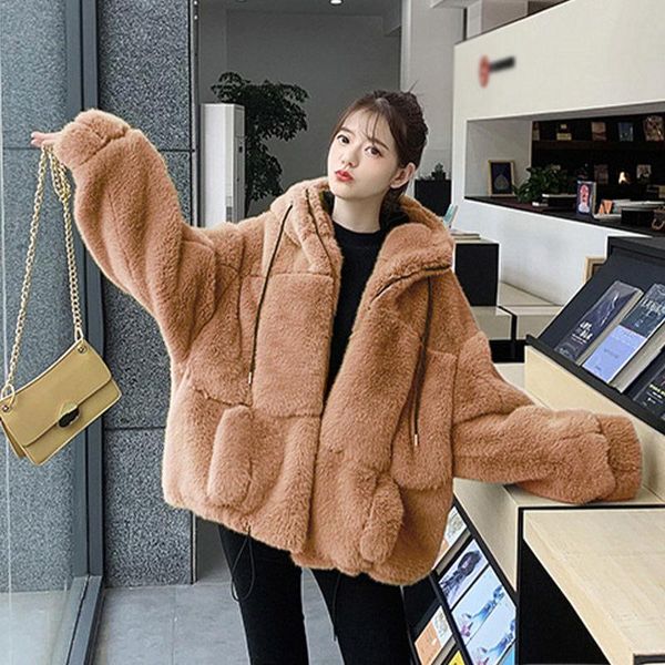 women faux leopard fur coat with hood fluffy pocket warm ladies coats 2021 winter female artificial outerwear oversized, Black 
women faux leopard fur coat with hood fluffy pocket warm ladies coats 2021 winter female artificial outerwear oversized, Black