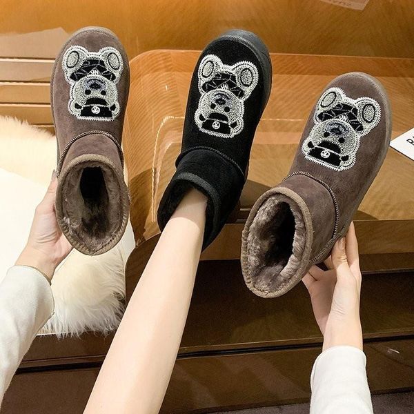 womens snow boots korean add pile to keep warm inside artificial plush ladies winter boots soft rubber non-slip sole, Black
womens snow boots korean add pile to keep warm inside artificial plush ladies winter boots soft rubber non-slip sole, Black
