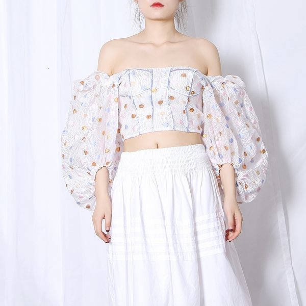 2021 Women's Clothes Will See Beautiful Rainbow Dot Flashlight Korean Sleeves Mesh Lace Open Shirts Return Bowknot Nightgown Tops ZFSM MUQM, White
2021 Women's Clothes Will See Beautiful Rainbow Dot Flashlight Korean Sleeves Mesh Lace Open Shirts Return Bowknot Nightgown Tops ZFSM MUQM, White