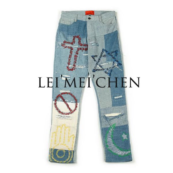 leimeichen высокого quali вышитые рваные джинсы streetwear high street пара повседневный брюки прямые ретро джинсы мужские брюки, Blue
leimeichen высокого quali вышитые рваные джинсы streetwear high street пара повседневный брюки прямые ретро джинсы мужские брюки, Blue