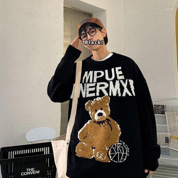2020 autumn and winter new korean cartoon lazy wind bear print couple loose cute casual pullover sweater1, White;black
2020 autumn and winter new korean cartoon lazy wind bear print couple loose cute casual pullover sweater1, White;black