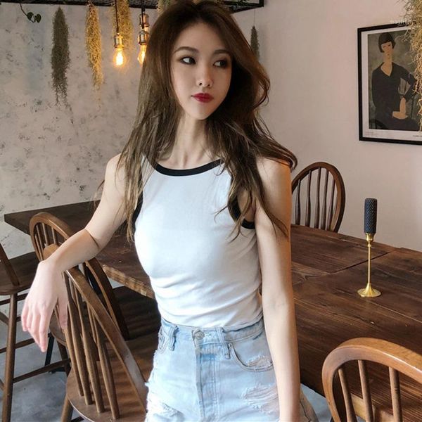 tank camisole backless slim women sleeveless round neck pullover color block cami new1, White
tank camisole backless slim women sleeveless round neck pullover color block cami new1, White