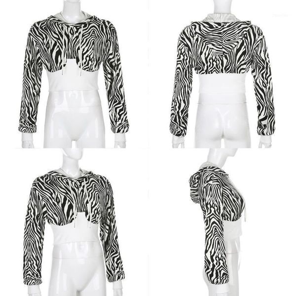 women long sleeve elastic waist hoodies zebra stripes print cropped sweatshirt1, Black
women long sleeve elastic waist hoodies zebra stripes print cropped sweatshirt1, Black