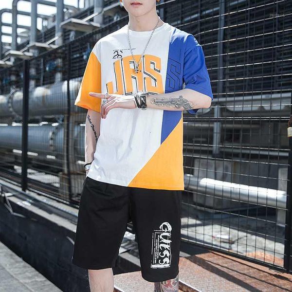 men summer sportswear sets tracksuits hip hop loose sets jogger suits for men cotton patchwork t-shirt+shorts1, Gray
men summer sportswear sets tracksuits hip hop loose sets jogger suits for men cotton patchwork t-shirt+shorts1, Gray