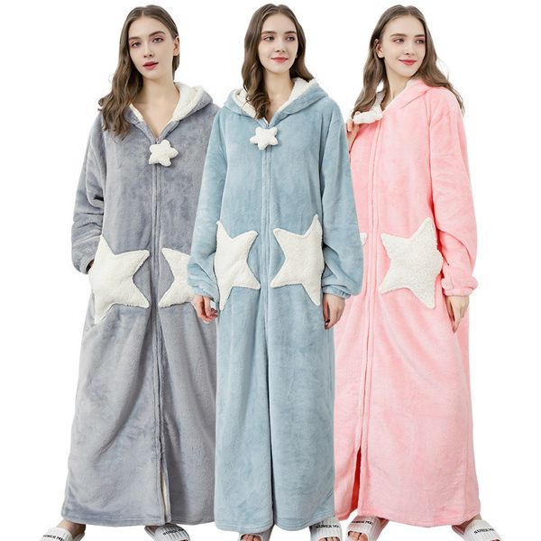nightgown for women sleepwear robe cute spring and autumn thick women's winter flannel men's zipper long coral fleece 201113, Black;red
nightgown for women sleepwear robe cute spring and autumn thick women's winter flannel men's zipper long coral fleece 201113, Black;red