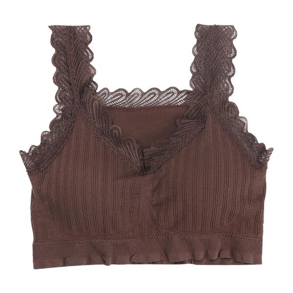 1pc ladies gather upper body wireless lace striped nylon material bra no steel ring glare sports chest vest underwear, White;black
1pc ladies gather upper body wireless lace striped nylon material bra no steel ring glare sports chest vest underwear, White;black