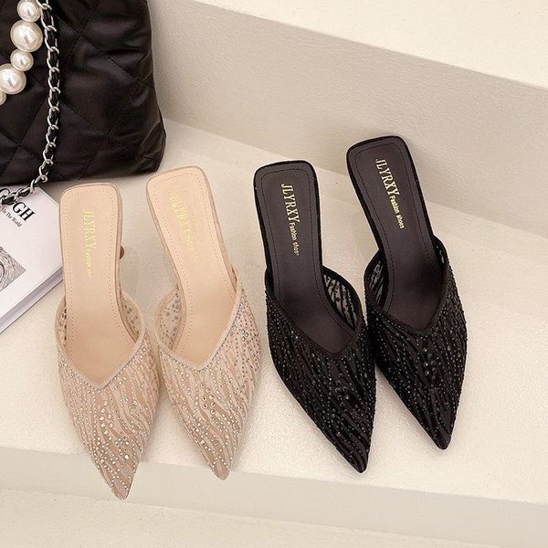 women shoes summer women slippers pointed woven high heels fashion heels stilettos mules loafer casual feminine sandalias, Black
women shoes summer women slippers pointed woven high heels fashion heels stilettos mules loafer casual feminine sandalias, Black
