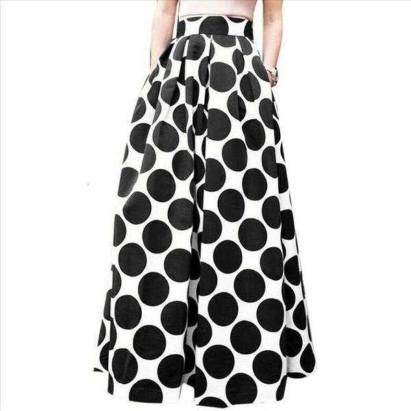 fashion party cocktail summer women dot printed skirt high waist long skirt #t2, Black
fashion party cocktail summer women dot printed skirt high waist long skirt #t2, Black