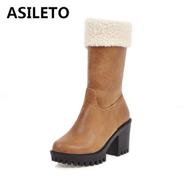 asileto round toe square heel faux leather platform warm short plush zip snow boots anti slip size 34-43 red yellow brown winter, Black
asileto round toe square heel faux leather platform warm short plush zip snow boots anti slip size 34-43 red yellow brown winter, Black