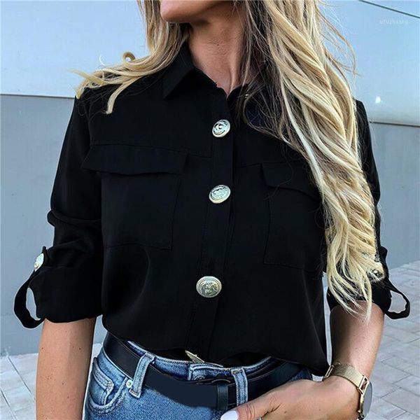 office ladies blouse women new casual long sleeved solid color button tee new all match fashion formal shirt1, White
office ladies blouse women new casual long sleeved solid color button tee new all match fashion formal shirt1, White