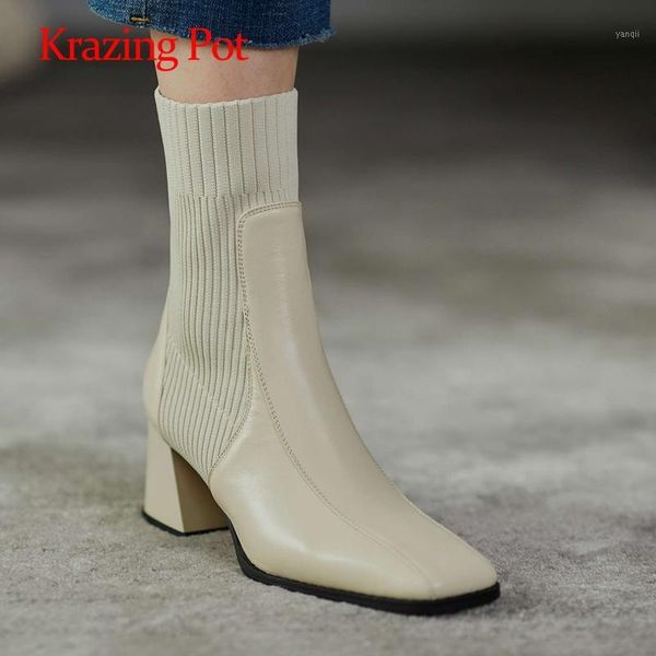 boots krazing pot 2021 large size genuine leather patchwork square toe thick high heel slip on office lady daily wear ankle l9f11, Black
boots krazing pot 2021 large size genuine leather patchwork square toe thick high heel slip on office lady daily wear ankle l9f11, Black