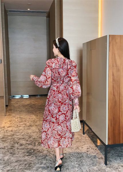 lady of vintage floral printed for woman the neck sleeve party long spring dress waist high women's clothing fall hnhx, Black;gray
lady of vintage floral printed for woman the neck sleeve party long spring dress waist high women's clothing fall hnhx, Black;gray