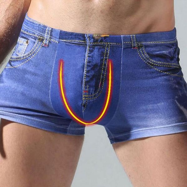 men printed denim short underpants summer male cotton underwear u convex pouch underwear boxers calzoncillo wholesale, Black;white
men printed denim short underpants summer male cotton underwear u convex pouch underwear boxers calzoncillo wholesale, Black;white