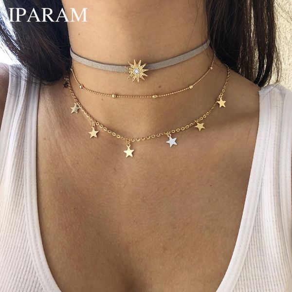 iparam multi layers chain gold color tassel sun flower star necklace for women bijoux velvet leather bohemian choker collier, Golden;silver
iparam multi layers chain gold color tassel sun flower star necklace for women bijoux velvet leather bohemian choker collier, Golden;silver