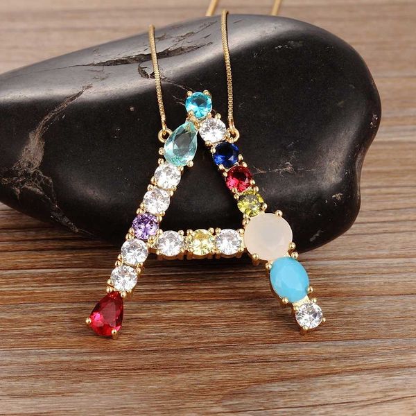 wholesale 26 letters multi-color cz necklace diy copper pendant women girls fine party jewelry family gifts, Silver
wholesale 26 letters multi-color cz necklace diy copper pendant women girls fine party jewelry family gifts, Silver
