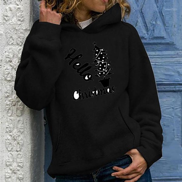women's hoodies & sweatshirts hello christmas print women autumn hooded pullover long sleeve vintage oversized female casual 20211, Black
women's hoodies & sweatshirts hello christmas print women autumn hooded pullover long sleeve vintage oversized female casual 20211, Black