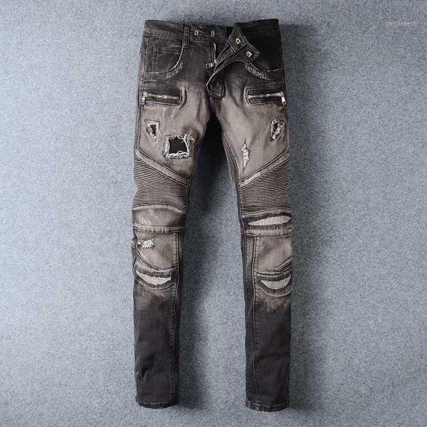 men's jeans 2021 autumn and winter biker denim men leg hole ripped patchwork gray jeans,slim skinny pants #1023# size 28 - 421, Blue
men's jeans 2021 autumn and winter biker denim men leg hole ripped patchwork gray jeans,slim skinny pants #1023# size 28 - 421, Blue