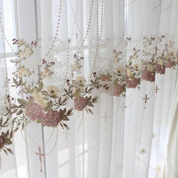 luxury lace blue embroidered curtains sheer for living room pink-purple romantic princess window screen kitchen tulle drapes
luxury lace blue embroidered curtains sheer for living room pink-purple romantic princess window screen kitchen tulle drapes