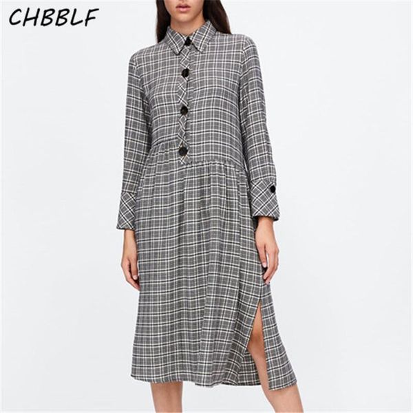 chbblf women stylish plaid dress turn down collar ladies spring loose vintage dresses vestidos xdn9330, Black;gray
chbblf women stylish plaid dress turn down collar ladies spring loose vintage dresses vestidos xdn9330, Black;gray