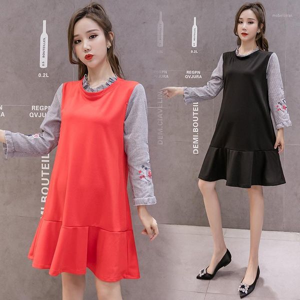 autumn pregnant women cotton dress floral embroidery stripe sleeve patchwork maternity elegant linen trumpet1 dresses, White
autumn pregnant women cotton dress floral embroidery stripe sleeve patchwork maternity elegant linen trumpet1 dresses, White