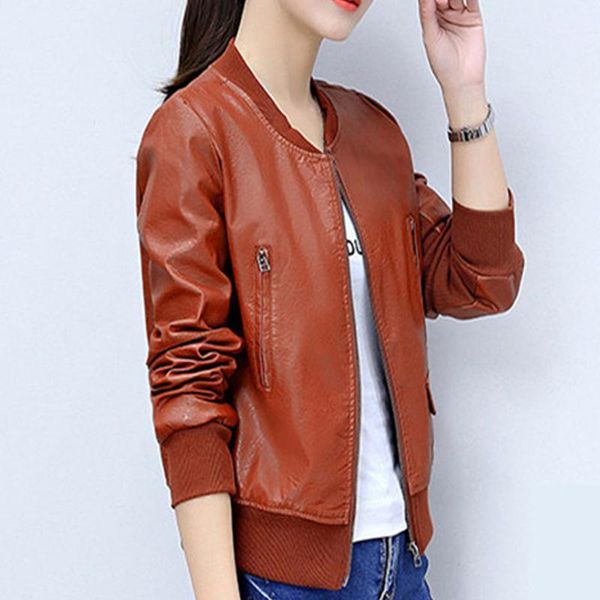 plus size 4xl female leather jacket spring fashion short coat casual comfortable leather women outerwear & coats t151, Black;brown
plus size 4xl female leather jacket spring fashion short coat casual comfortable leather women outerwear & coats t151, Black;brown