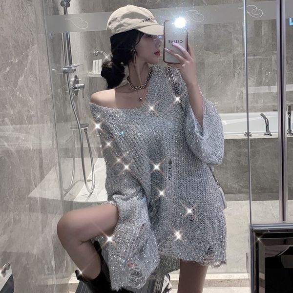autumn 2020 new loose v-neck sleeve hollowed out korean sweater languid wind blown hole long women's wear
autumn 2020 new loose v-neck sleeve hollowed out korean sweater languid wind blown hole long women's wear