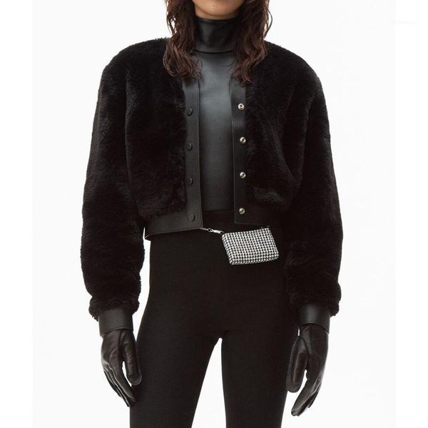 thicken 11.25 autumn winter temperament short jacket coat women v-neck single breasted fashion keep warm outerwear1, Black;brown
thicken 11.25 autumn winter temperament short jacket coat women v-neck single breasted fashion keep warm outerwear1, Black;brown
