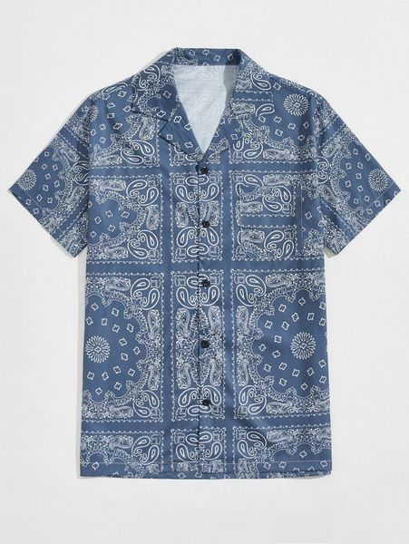 romwe guys paisley print shirt z1bm#, White;black
romwe guys paisley print shirt z1bm#, White;black