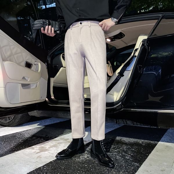 daio ethan korean design autumn winter men's casual woolen slim and thickened british trousers
daio ethan korean design autumn winter men's casual woolen slim and thickened british trousers