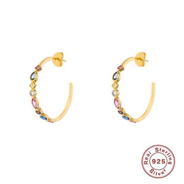hoop & huggie boako 925 sterling silver colorful crystal circle earring rainbow zircon c shape piercing women luxury jewelry gift, Golden;silver
hoop & huggie boako 925 sterling silver colorful crystal circle earring rainbow zircon c shape piercing women luxury jewelry gift, Golden;silver
