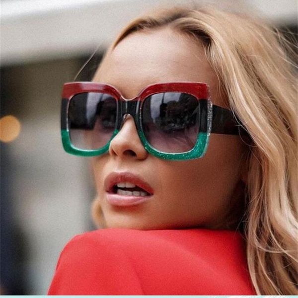 sunglasses oversized square red green plastic vintage stylish design womens shades gradient celebrity glasses, White;black
sunglasses oversized square red green plastic vintage stylish design womens shades gradient celebrity glasses, White;black