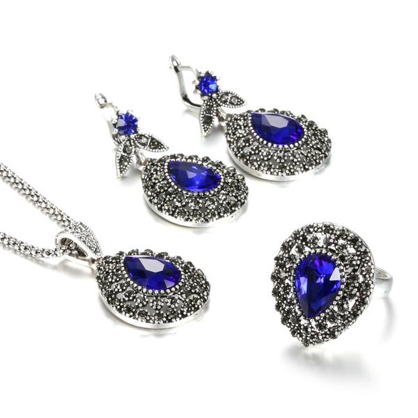gukin fashion silver color vintage wedding jewellery set blue crystal water drops flower ring necklace earring jewelry sets for
gukin fashion silver color vintage wedding jewellery set blue crystal water drops flower ring necklace earring jewelry sets for