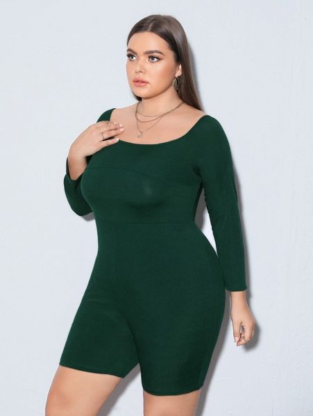 plus scoop neck unitard romper 73ug#, Black 
plus scoop neck unitard romper 73ug#, Black