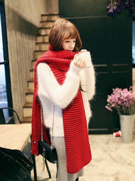 vipwool scarf solid female korean thick warm thickened color long man couple student winter knitted bib mvp, Blue;gray
vipwool scarf solid female korean thick warm thickened color long man couple student winter knitted bib mvp, Blue;gray