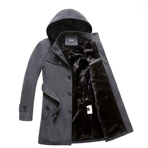 new men's winter single breasted hooded wool coat men thicken velvet warm long overcoat woolen jacket1, Black
new men's winter single breasted hooded wool coat men thicken velvet warm long overcoat woolen jacket1, Black