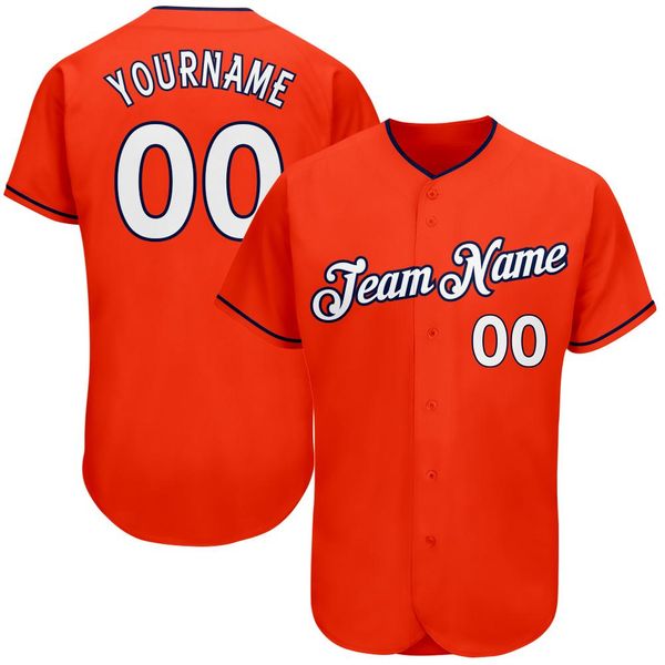 custom orange white-navy authentic baseball jersey, Blue;black