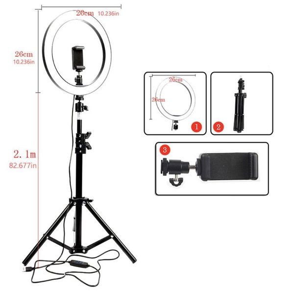 tripod heads 26cm 120led selfie ring lamp led light with for phone video pography lighting
tripod heads 26cm 120led selfie ring lamp led light with for phone video pography lighting