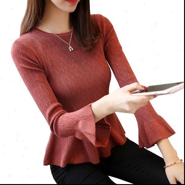 women sweater 2021 new autumn o neck flare sleeve women pullovers slim bottoming kintted sweater pull femme hiver, White;black
women sweater 2021 new autumn o neck flare sleeve women pullovers slim bottoming kintted sweater pull femme hiver, White;black