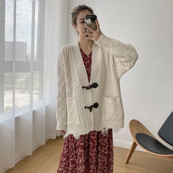 languid spring and autumn 2020 flax knitted ox horn toggle toggle sweater croissantbutton middle length loose cardigan sweater for women xva, White;black
languid spring and autumn 2020 flax knitted ox horn toggle toggle sweater croissantbutton middle length loose cardigan sweater for women xva, White;black
