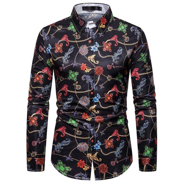men's casual shirts social shirt for men fashion creative 3d retro print long sleeve hip hop luxury blouse man, White;black
men's casual shirts social shirt for men fashion creative 3d retro print long sleeve hip hop luxury blouse man, White;black