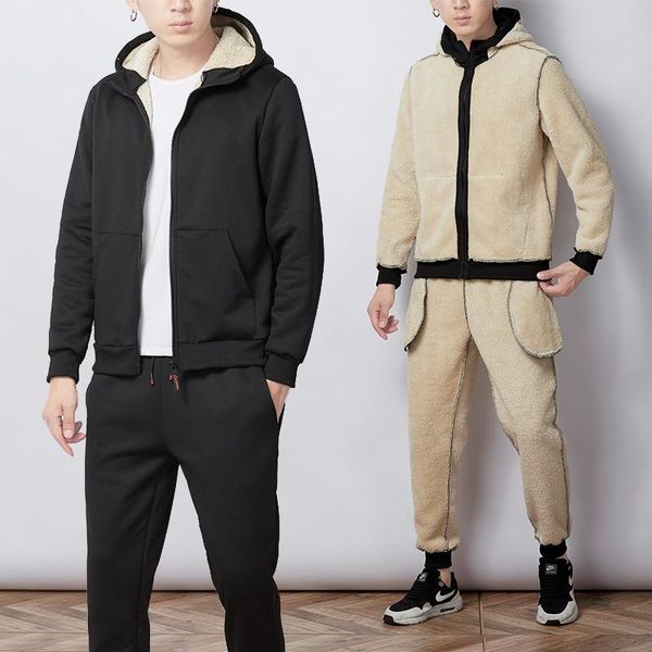 2020 winter толстые поддельный shearling теплый костюм мужчины с капюшоном sweatsuit 2 шт куртка + штаны мужчины set sportwear track suit 4x, Gray
2020 winter толстые поддельный shearling теплый костюм мужчины с капюшоном sweatsuit 2 шт куртка + штаны мужчины set sportwear track suit 4x, Gray