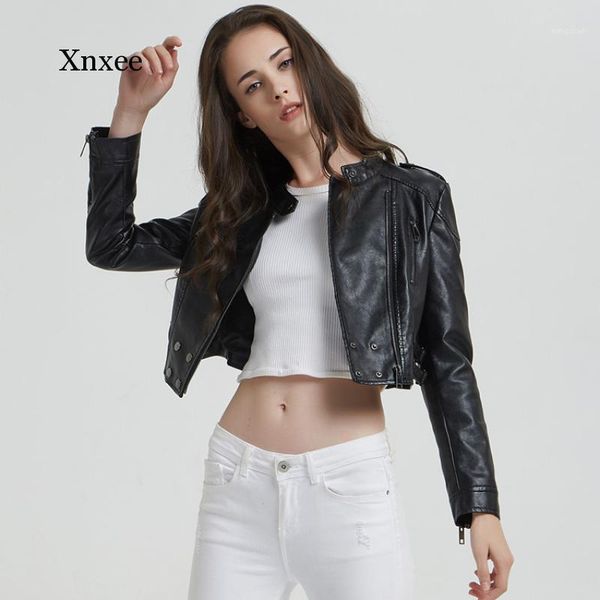 pu leather zipper stand collar slim women's short jacket street fashion korean lace up motor biker coat buttons clothing 1, Black
pu leather zipper stand collar slim women's short jacket street fashion korean lace up motor biker coat buttons clothing 1, Black