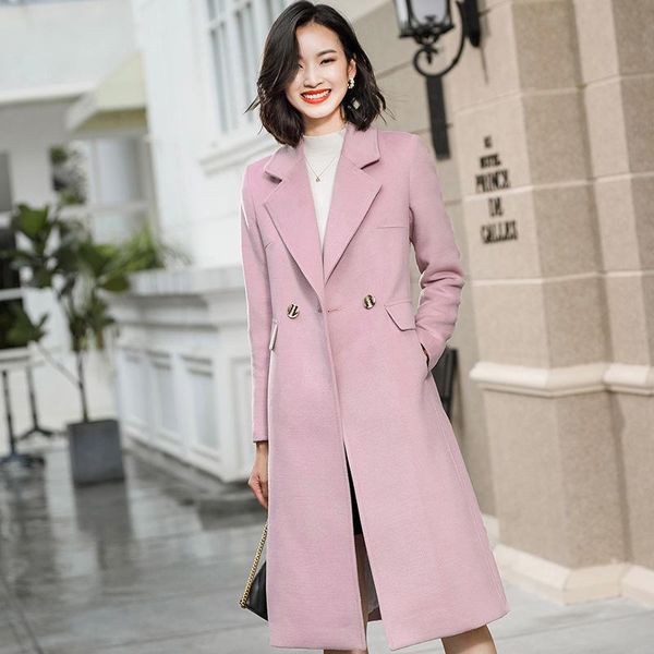 women's wool & blends long winter fashion clothing woolen cloth coat whom over-the-knee bank el s work, Black
women's wool & blends long winter fashion clothing woolen cloth coat whom over-the-knee bank el s work, Black