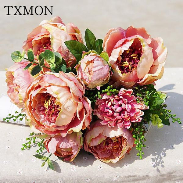 european 15 heads royal peony bouquet high-grade artificial flower fake flower home wedding decoration handmade
european 15 heads royal peony bouquet high-grade artificial flower fake flower home wedding decoration handmade