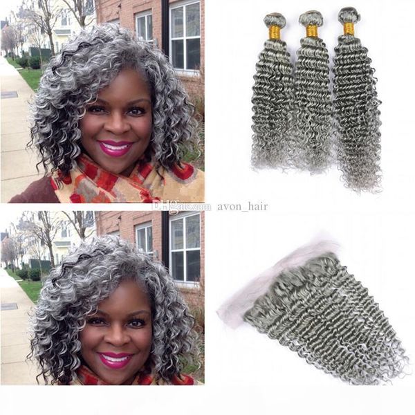 silver grey deep wave hair 3 bundles with frontal 13x4 deep curly virgin hair extension with ear to ear frontal, Black;brown
silver grey deep wave hair 3 bundles with frontal 13x4 deep curly virgin hair extension with ear to ear frontal, Black;brown