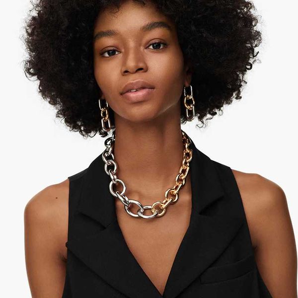 dvacaman fashion punk gold/silver color chain choker necklaces women's geometric thick chain clavicle necklace 2021 boho jewelry
dvacaman fashion punk gold/silver color chain choker necklaces women's geometric thick chain clavicle necklace 2021 boho jewelry