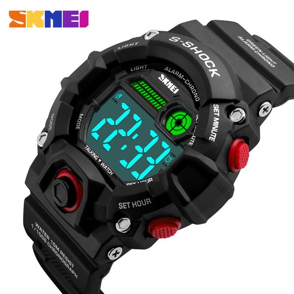 skmei 1162 men sports watches led digital talking watch multifunction music alarm clock man waterproof wristwatches relogio masculino, Slivery;brown
skmei 1162 men sports watches led digital talking watch multifunction music alarm clock man waterproof wristwatches relogio masculino, Slivery;brown