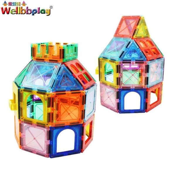 88pcs Magnetic Blocks Children's Magnets Square Building Games Designer Constructor Tiles Bricks Model Educational Toys For