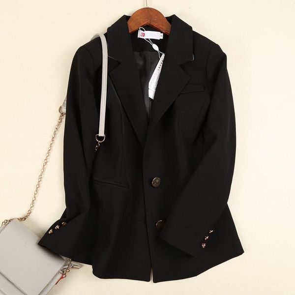 temperament ladies jacket suit large size autumn single-breasted black women's blazer professional office suit 2020, White;black
temperament ladies jacket suit large size autumn single-breasted black women's blazer professional office suit 2020, White;black